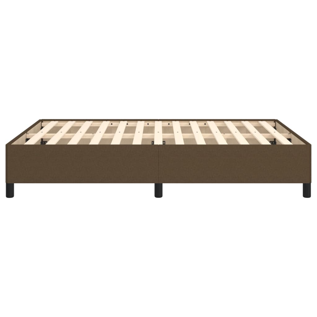 Estrutura de cama 140x190 cm tecido castanho-escuro