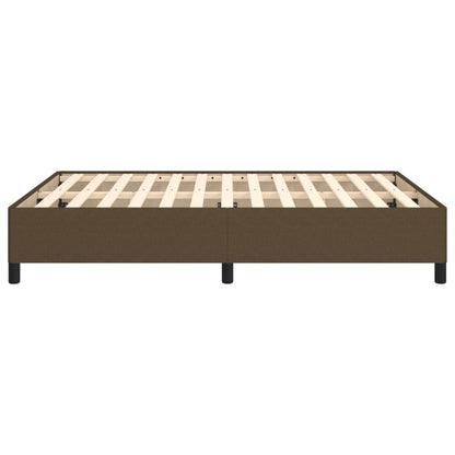 Estrutura de cama 140x190 cm tecido castanho-escuro