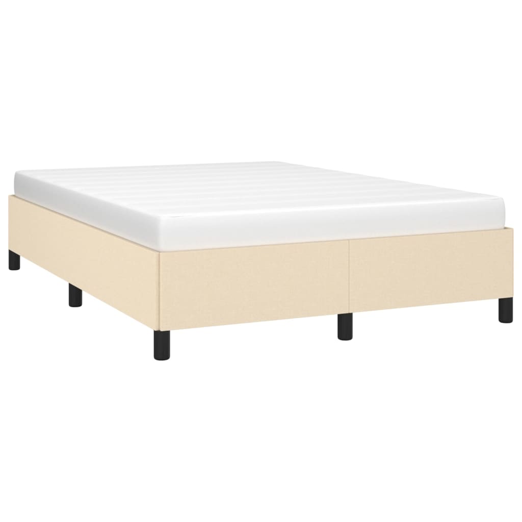 Estrutura de cama 140x190 cm tecido cor creme