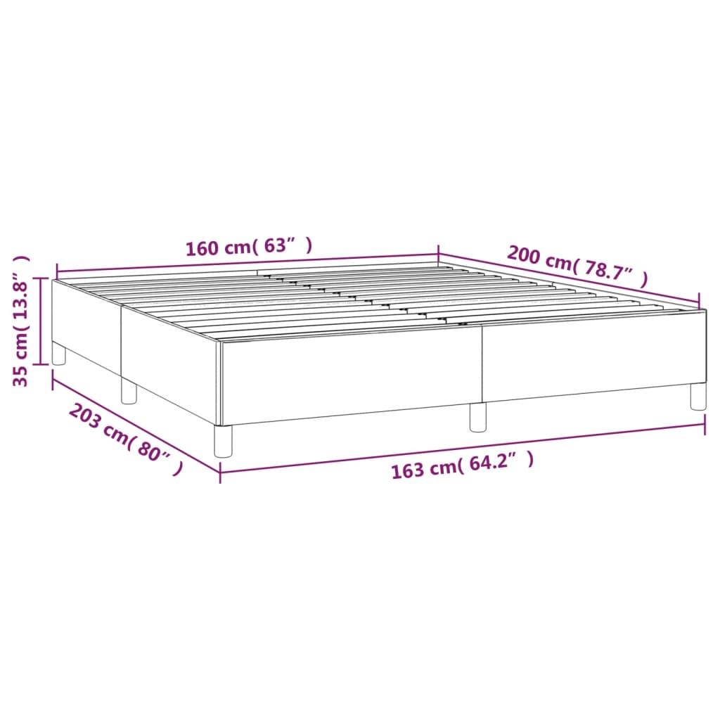 Estrutura de cama 160x200 cm tecido cinzento-escuro