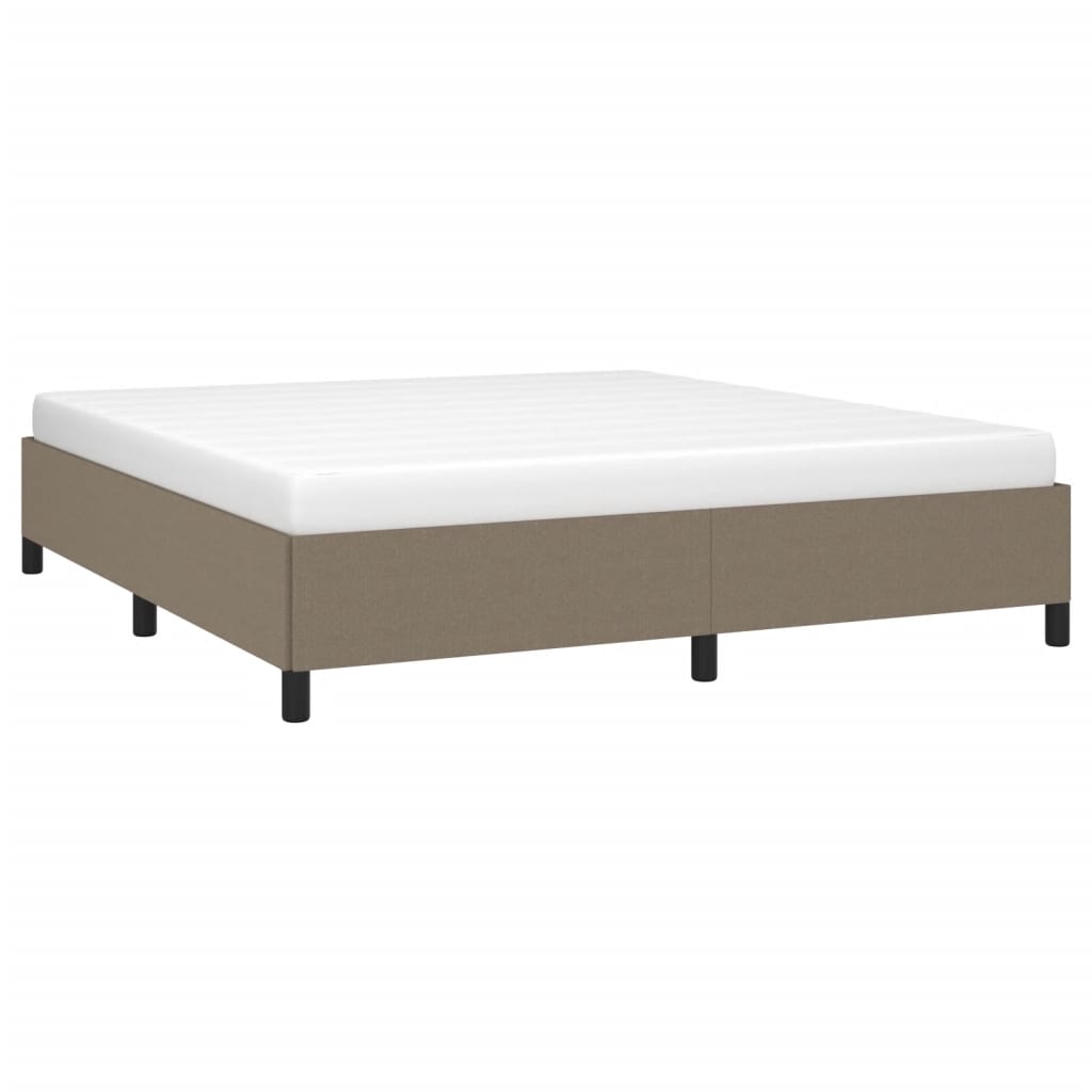 Estrutura de cama 160x200 cm tecido cinza-acastanhado