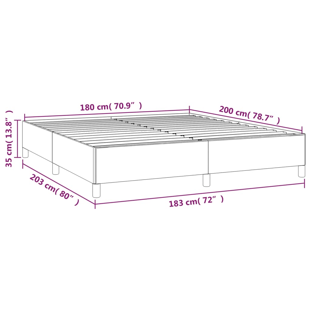 Estrutura de cama 180x200 cm tecido cinza-claro