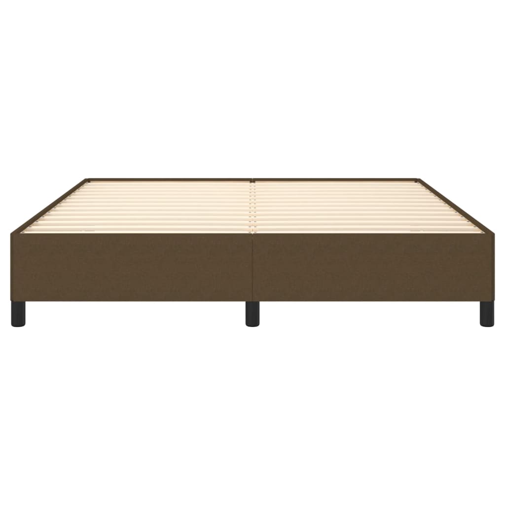 Estrutura de cama 180x200 cm tecido castanho-escuro