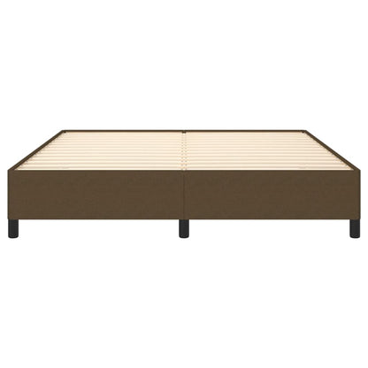 Estrutura de cama 180x200 cm tecido castanho-escuro