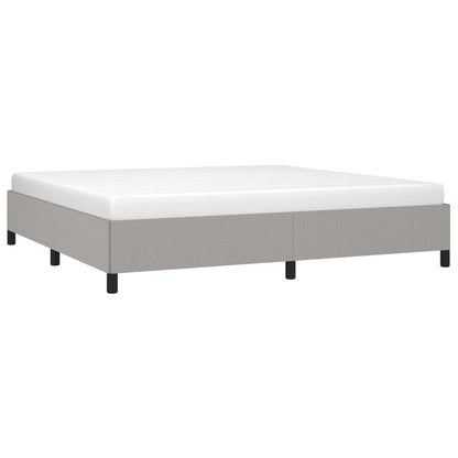 Estrutura de cama 200x200 cm tecido cinzento-claro