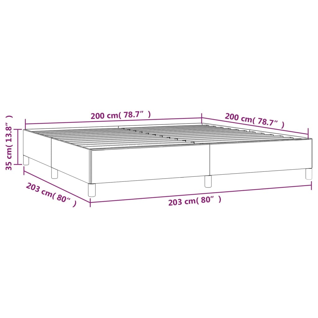 Estrutura de cama 200x200 cm tecido cinzento-claro