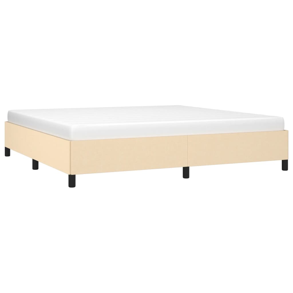 Estrutura de cama tecido cor creme 200x200 cm