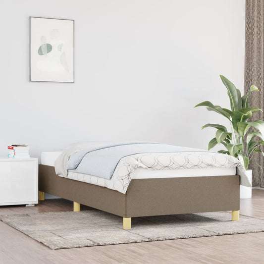 Estrutura de cama 90x190 cm tecido cinza-acastanhado