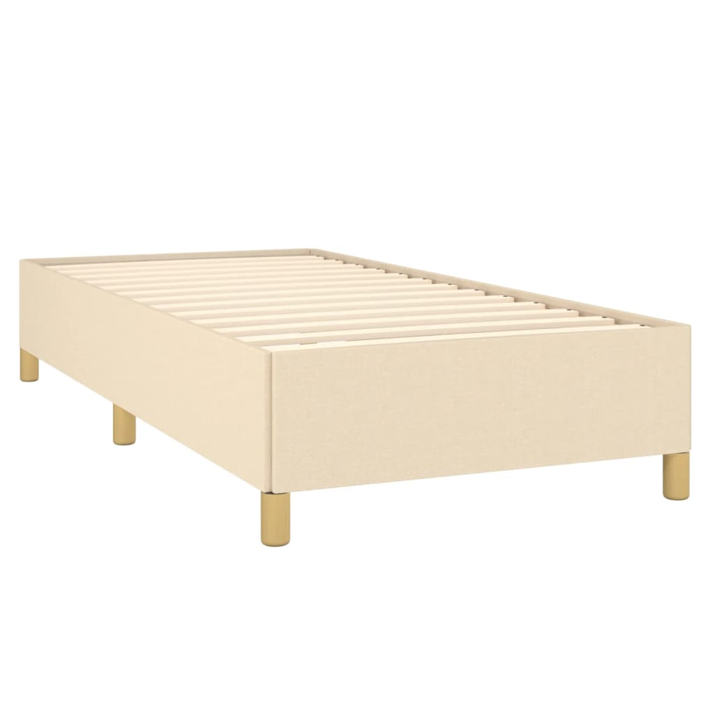 Estrutura de cama 90x190 cm tecido cor creme