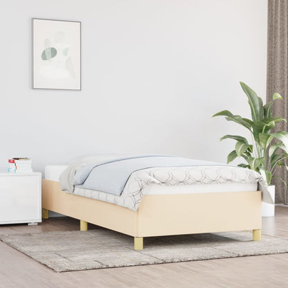 Estrutura de cama 90x190 cm tecido cor creme