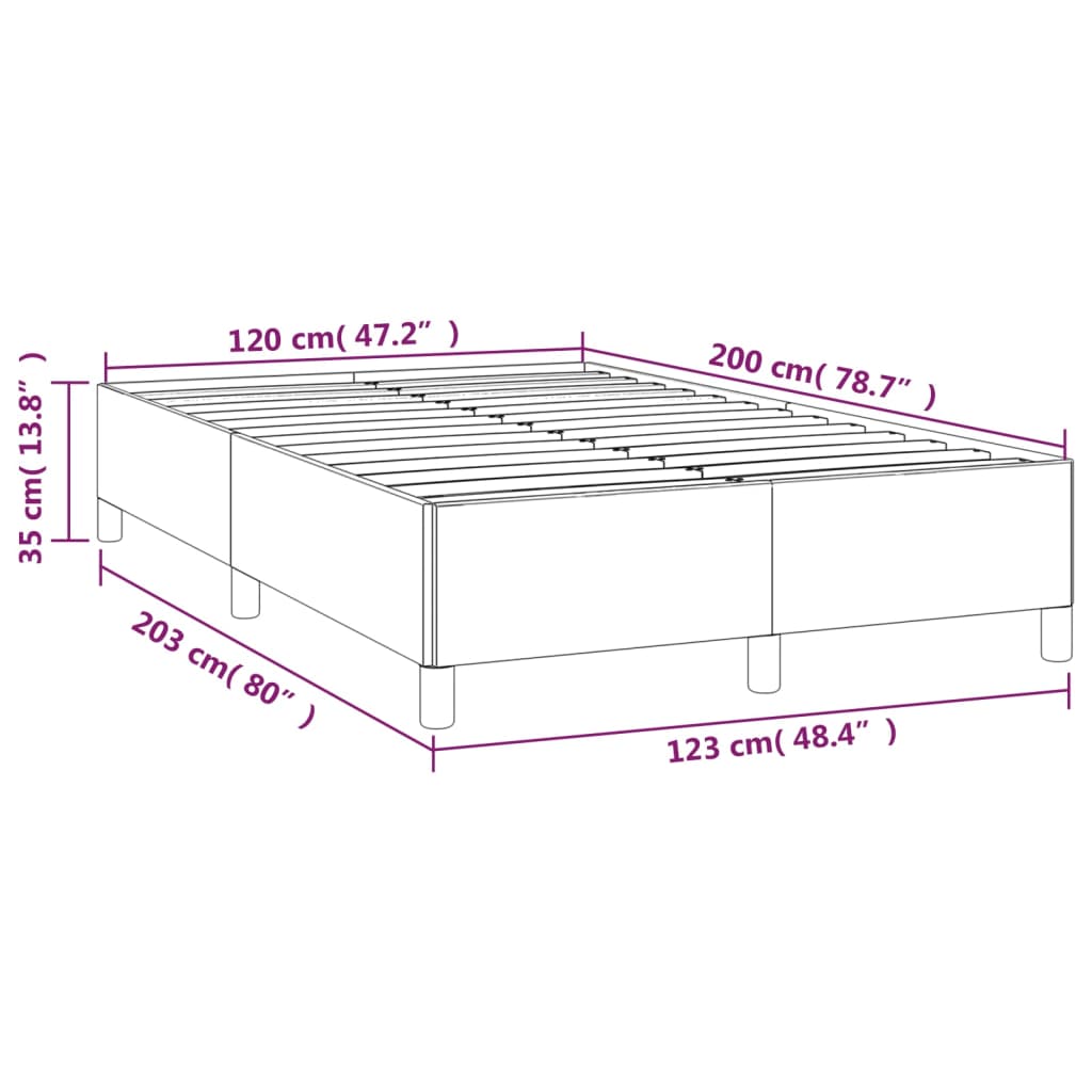 Estrutura de cama 120x200 cm tecido cinza-claro