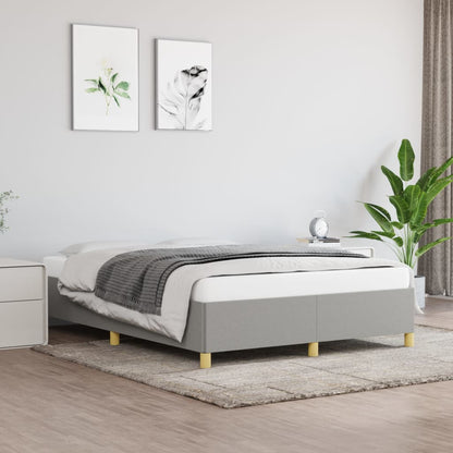 Estrutura de cama 140x190 cm tecido cinza-claro