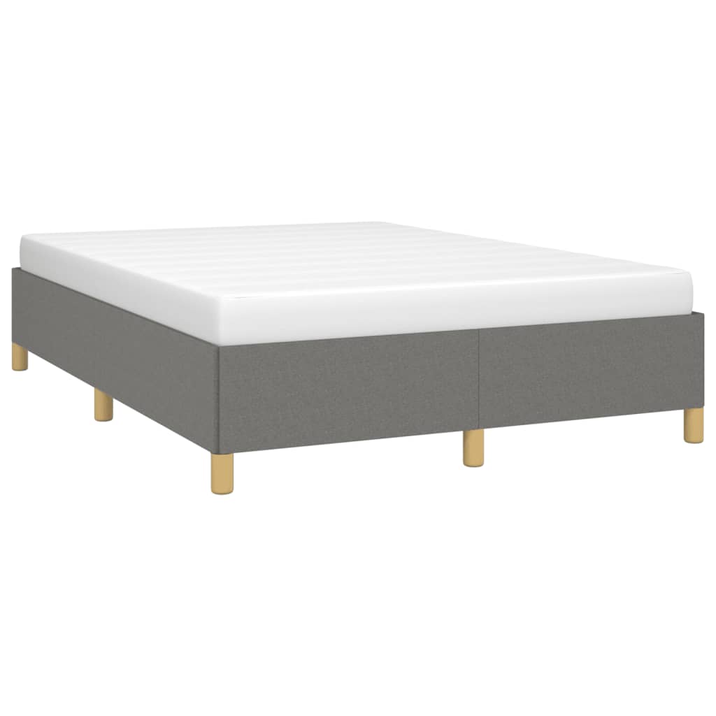 Estrutura de cama 140x190 cm tecido cinzento-escuro