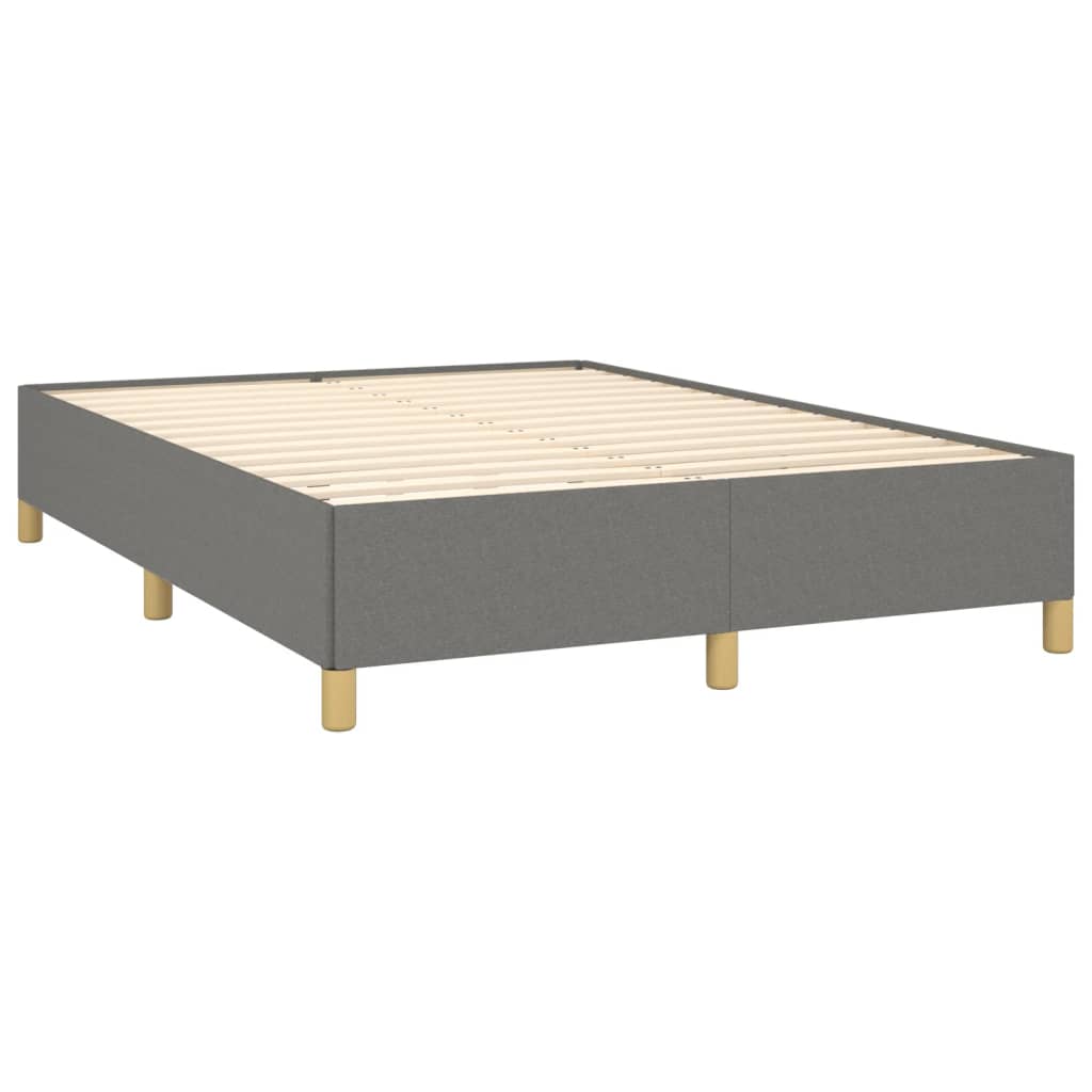 Estrutura de cama 140x190 cm tecido cinzento-escuro