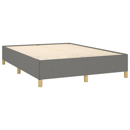 Estrutura de cama 140x190 cm tecido cinzento-escuro