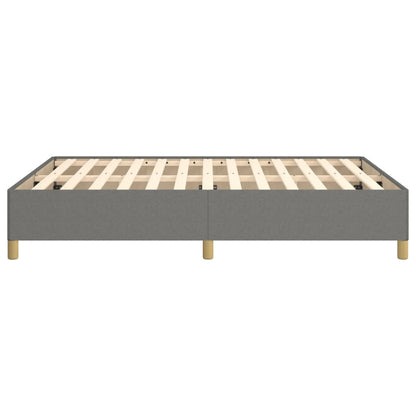 Estrutura de cama 140x190 cm tecido cinzento-escuro