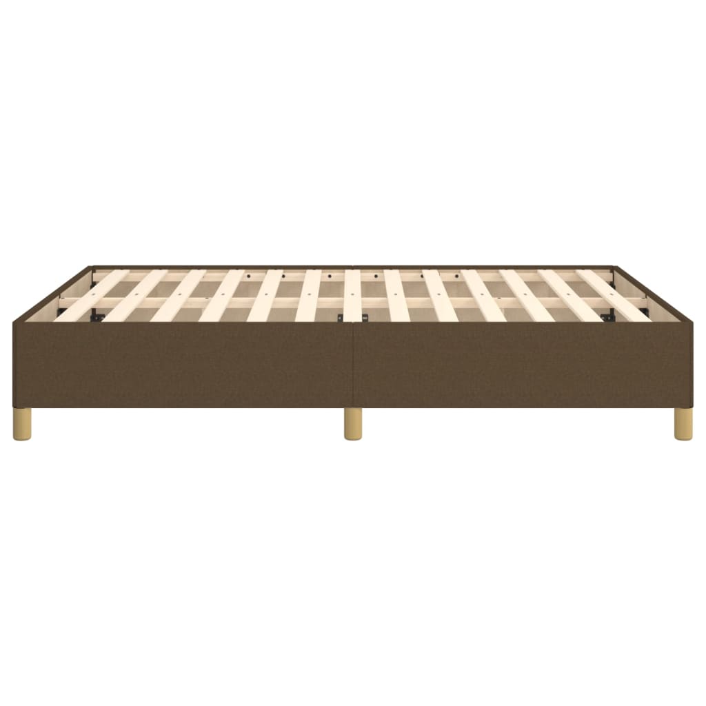 Estrutura de cama 140x190 cm tecido castanho-escuro