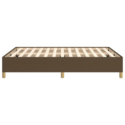 Estrutura de cama 140x190 cm tecido castanho-escuro