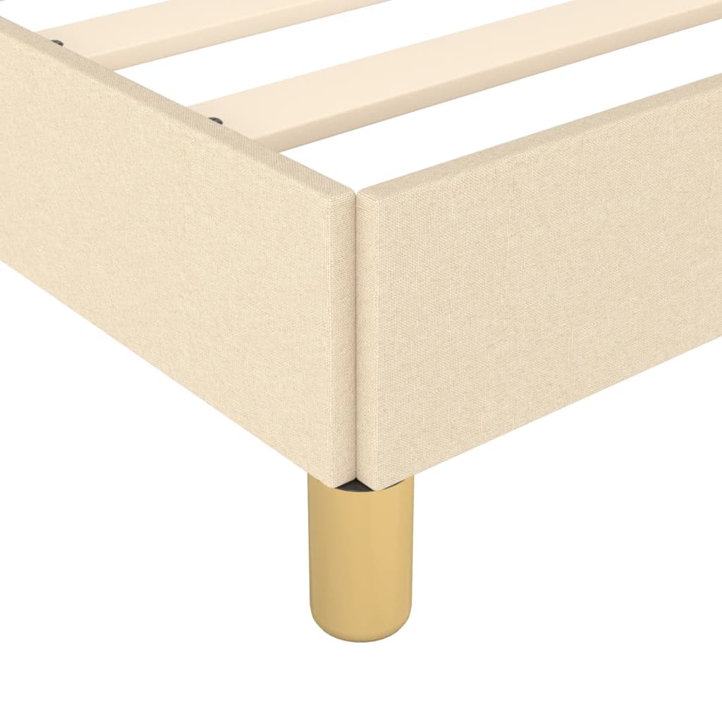 Estrutura de cama 140x190 cm tecido cor creme