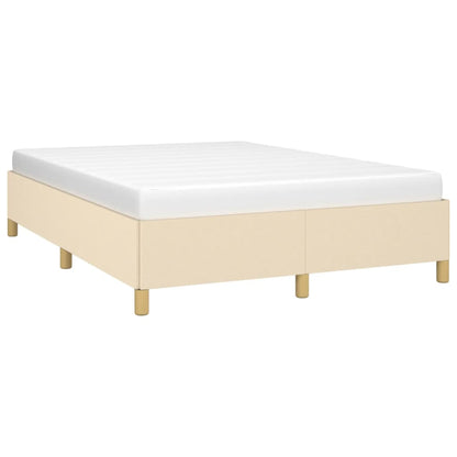 Estrutura de cama em tecido cor creme 140x200 cm