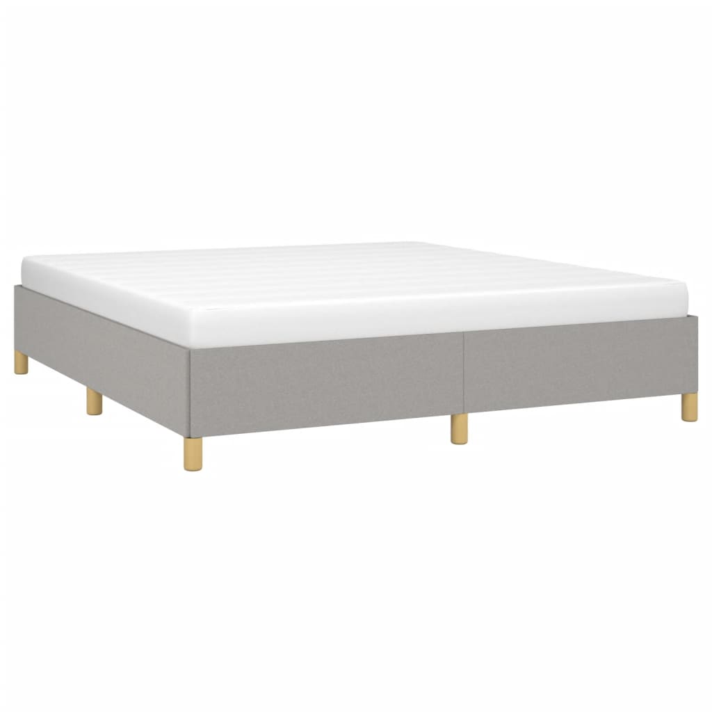 Estrutura de cama 160x200 cm tecido cinza-claro