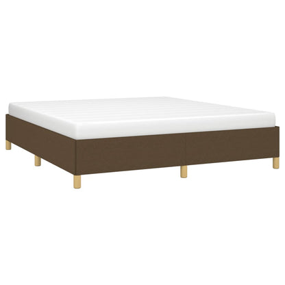 Estrutura de cama 180x200 cm tecido castanho-escuro