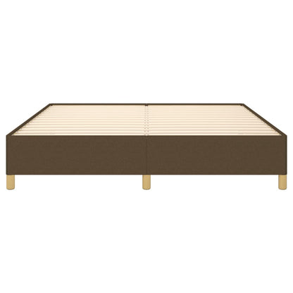 Estrutura de cama 180x200 cm tecido castanho-escuro