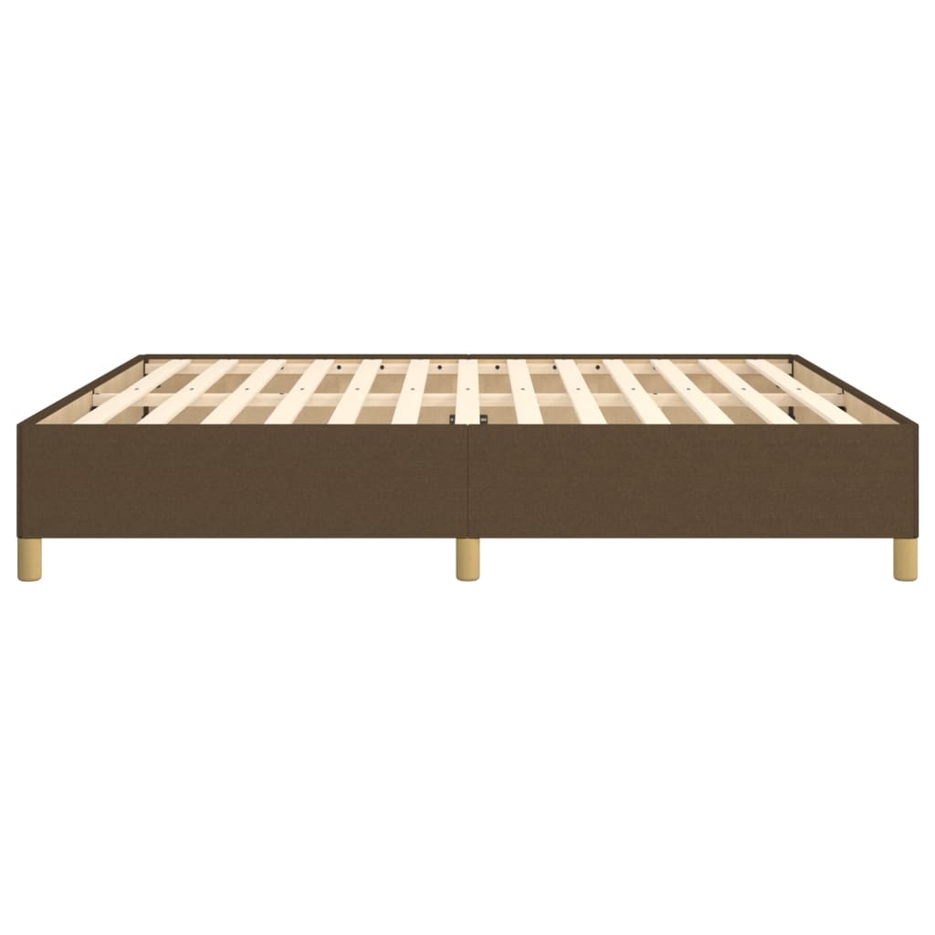 Estrutura de cama 180x200 cm tecido castanho-escuro