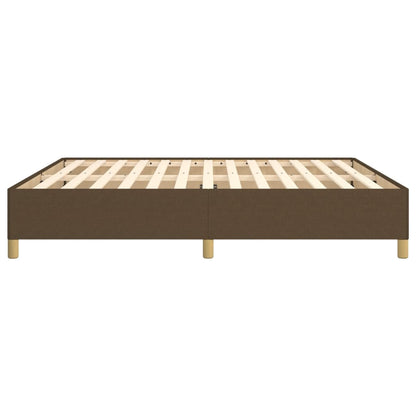 Estrutura de cama 180x200 cm tecido castanho-escuro