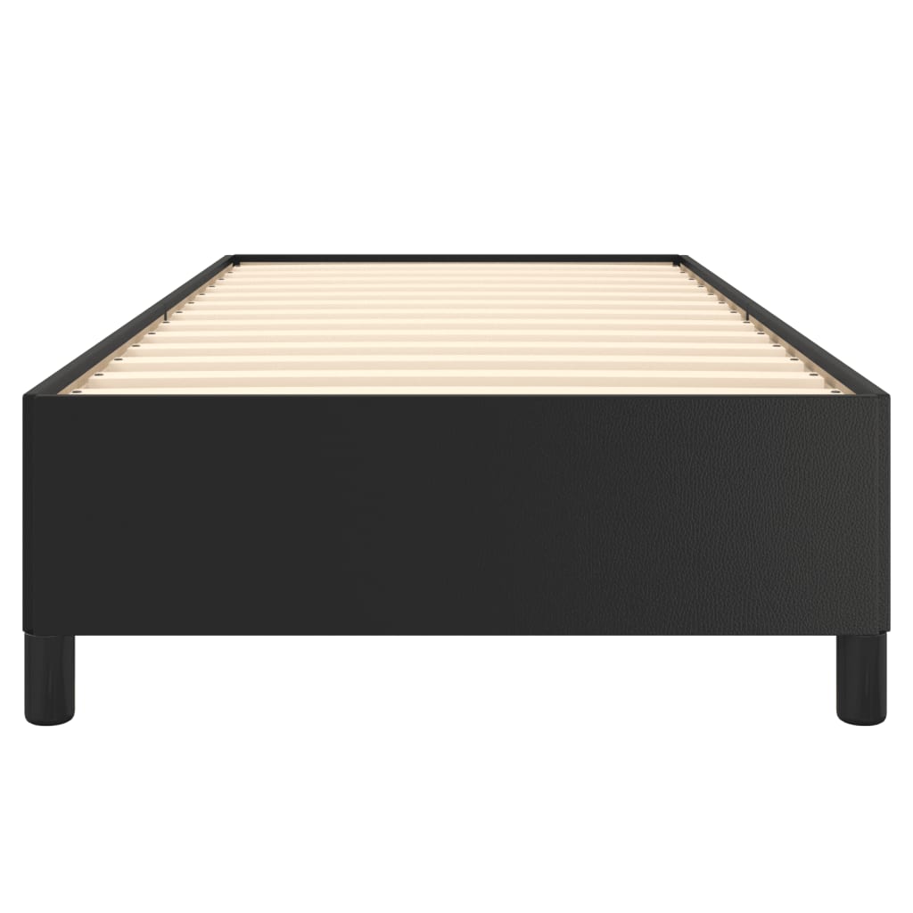 Estrutura de Cama Salu em Couro Artificial Preto - 80x200 cm - Design Moderno