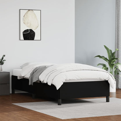 Estrutura de Cama Salu em Couro Artificial Preto - 80x200 cm - Design Moderno