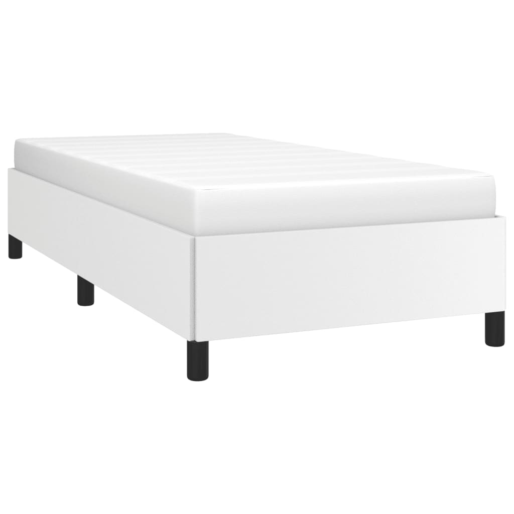 Estrutura de Cama Salu em Couro Artificial Branco - 80x200 cm - Design Moderno