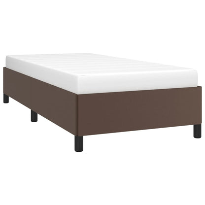 Estrutura de cama 80x200 cm couro artificial castanho