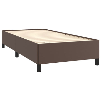 Estrutura de cama 80x200 cm couro artificial castanho