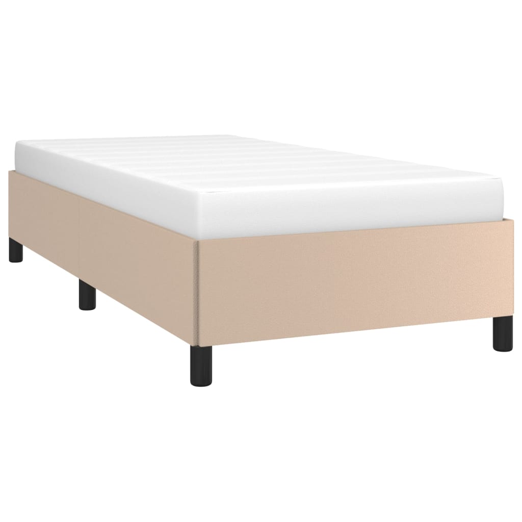 Estrutura de cama 80x200 cm couro artificial cor cappuccino