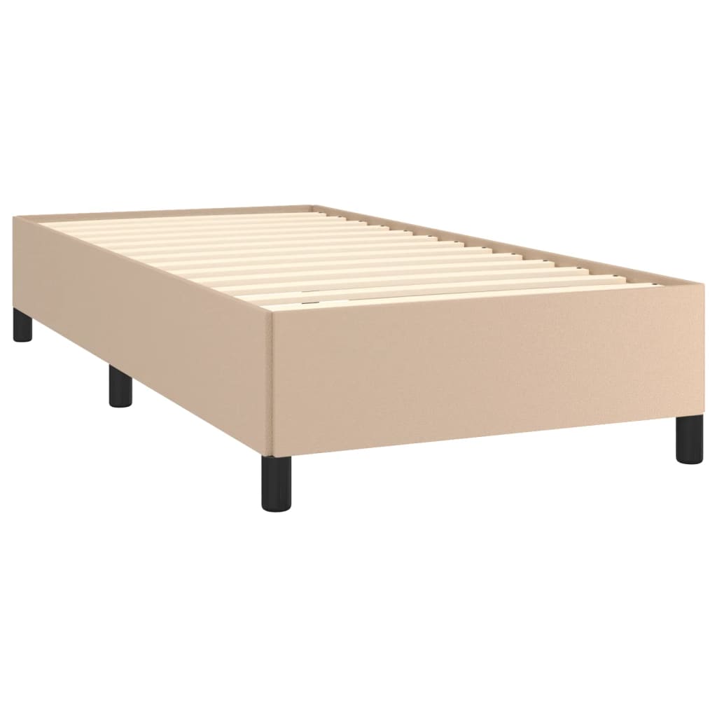 Estrutura de cama 80x200 cm couro artificial cor cappuccino