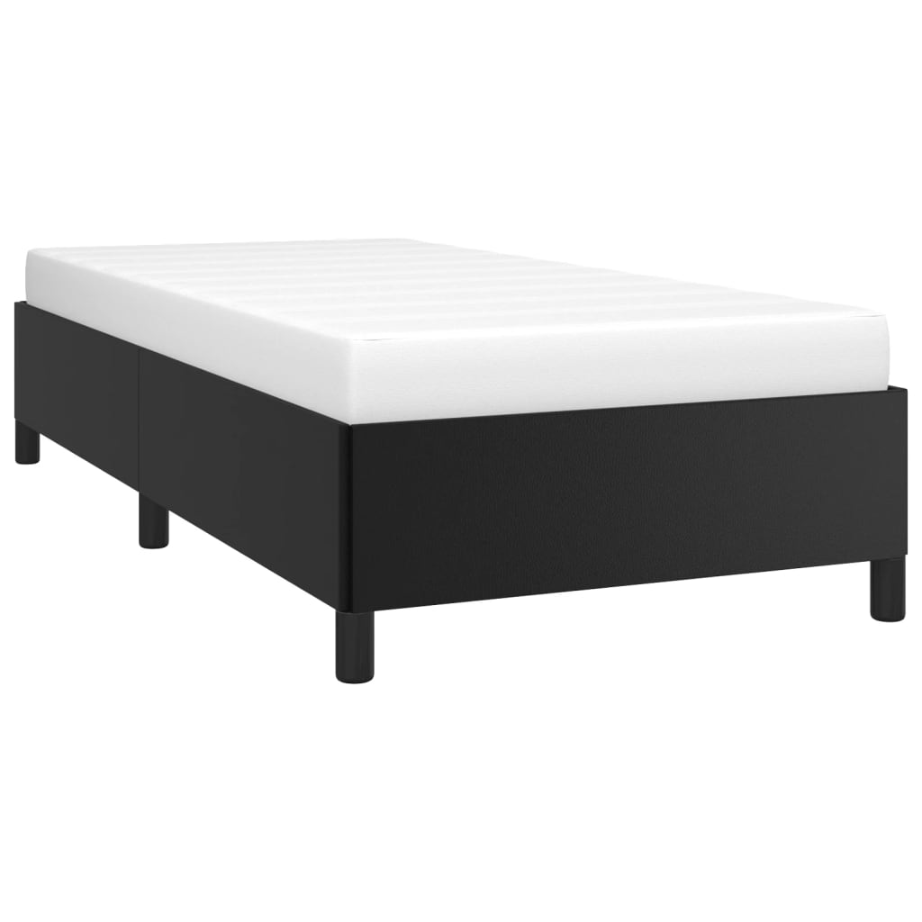 Estrutura de cama 90x190 cm couro artificial preto