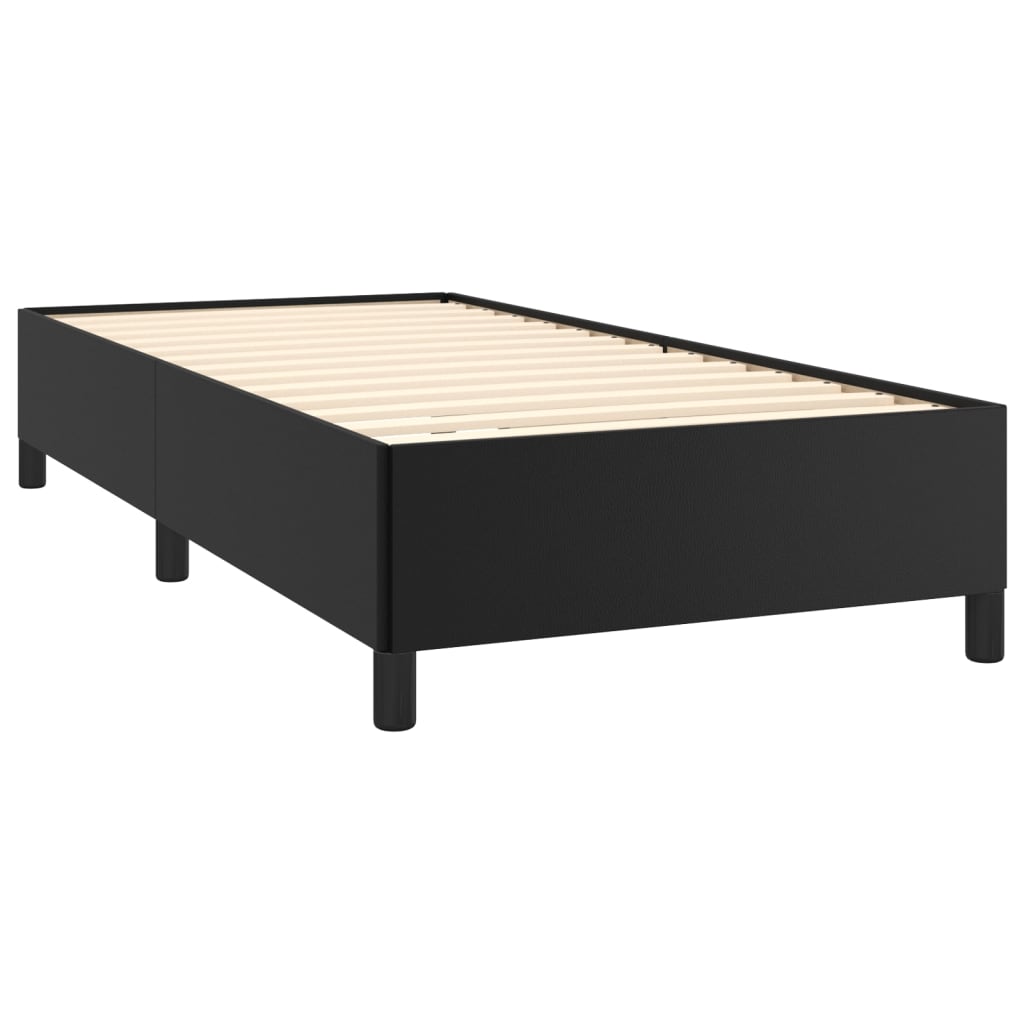 Estrutura de cama 90x190 cm couro artificial preto