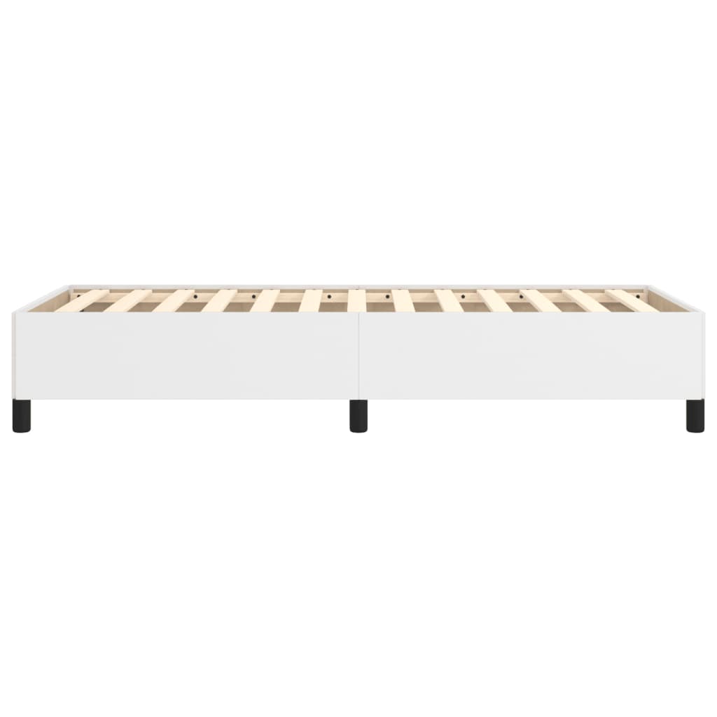 Estrutura de Cama Salu em Couro Artificial Branco - 90x190 cm - Design Moderno