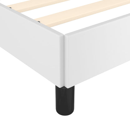 Estrutura de Cama Salu em Couro Artificial Branco - 90x190 cm - Design Moderno