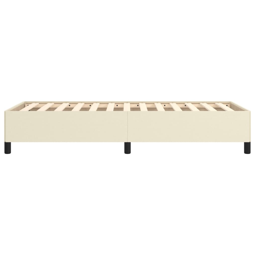 Estrutura de Cama Salu em Couro Artificial Creme - 90x190 cm - Design Moderno