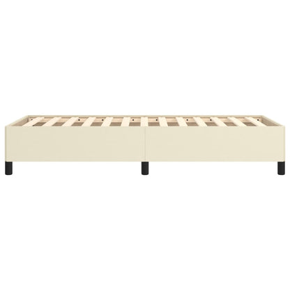 Estrutura de Cama Salu em Couro Artificial Creme - 90x190 cm - Design Moderno