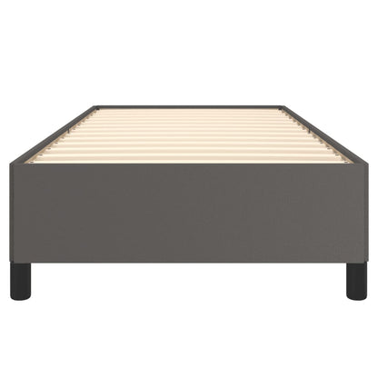 Estrutura de Cama Salu em Couro Artificial Cinza - 90x190cm - Design Moderno