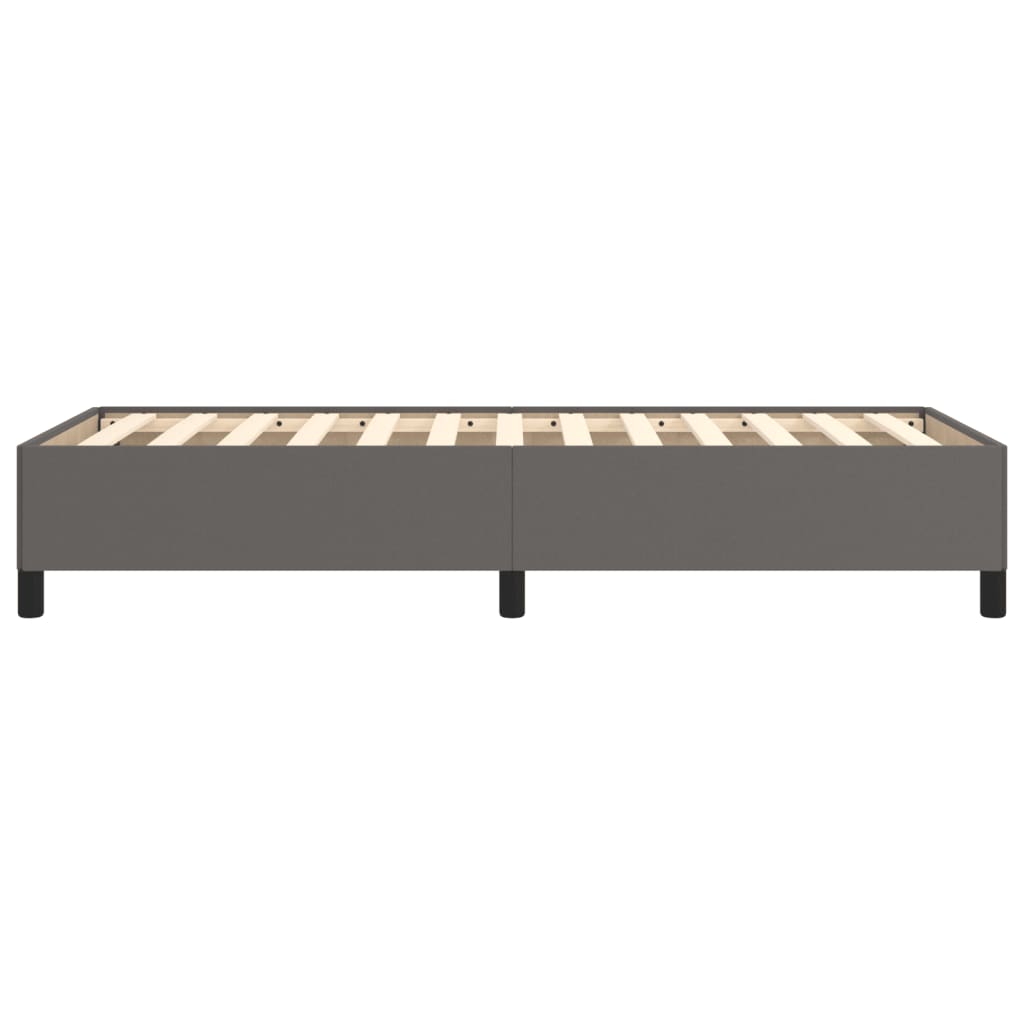 Estrutura de Cama Salu em Couro Artificial Cinza - 90x190cm - Design Moderno