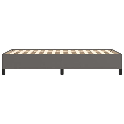 Estrutura de Cama Salu em Couro Artificial Cinza - 90x190cm - Design Moderno