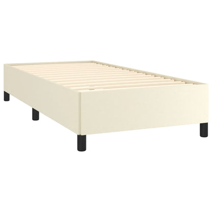 Estrutura de cama 90x200 cm couro artificial cor creme