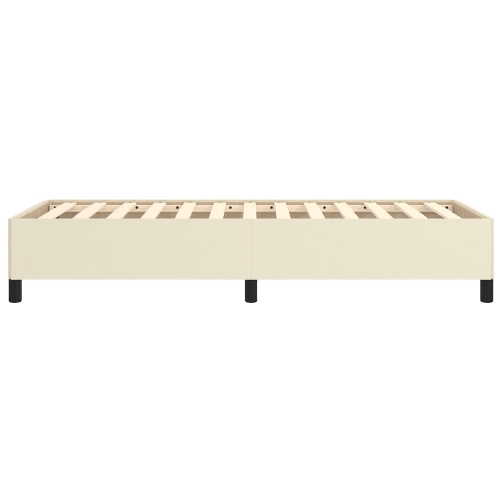 Estrutura de cama 90x200 cm couro artificial cor creme