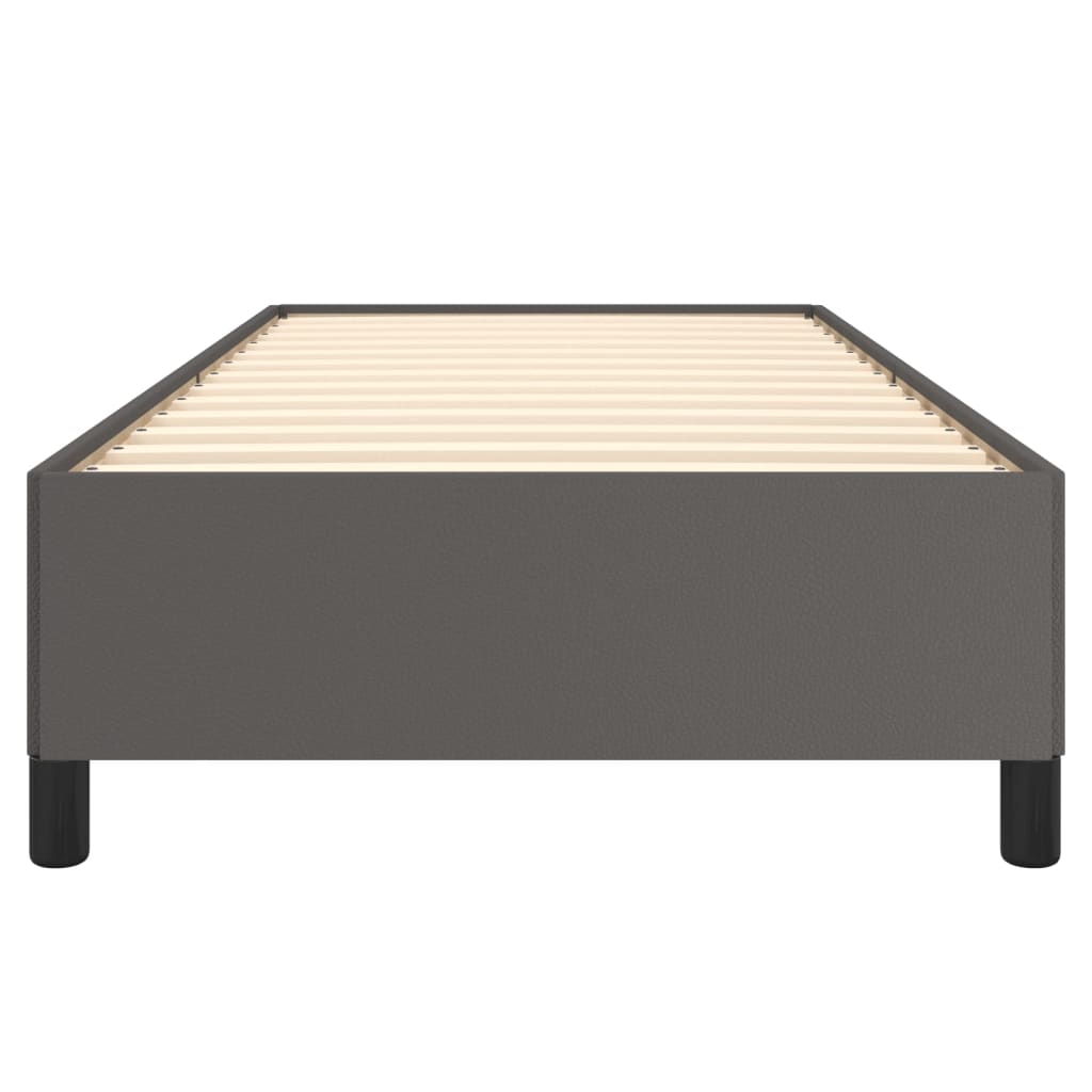 Estrutura de Cama Salu em Couro Artificial Cinza - 90x200cm - Design Moderno