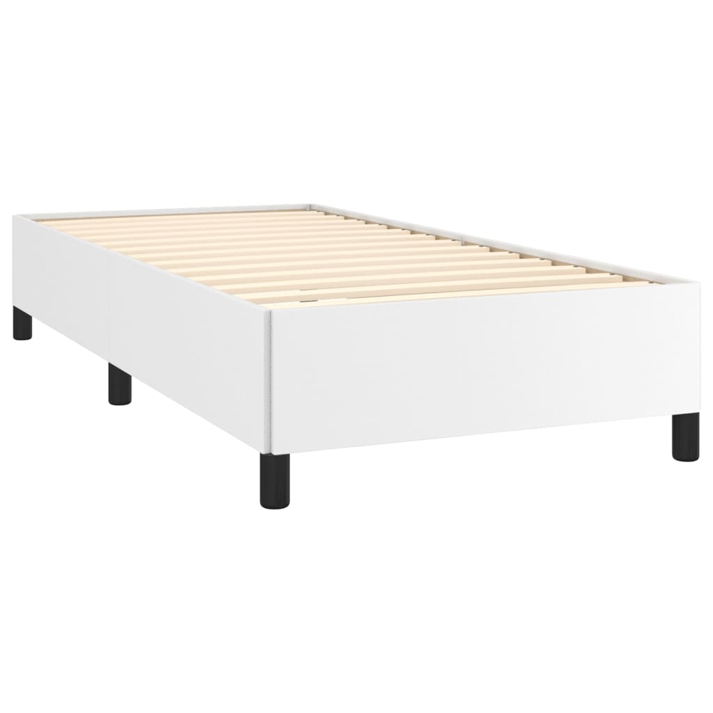 Estrutura de cama 100x200 cm couro artificial branco