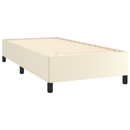 Estrutura de cama 100x200 cm couro artificial cor creme